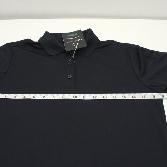 OnTour Womens Short Sleeve Collared Golf Shirt Medium Dark Navy Blue NWT - Picture 10 of 10